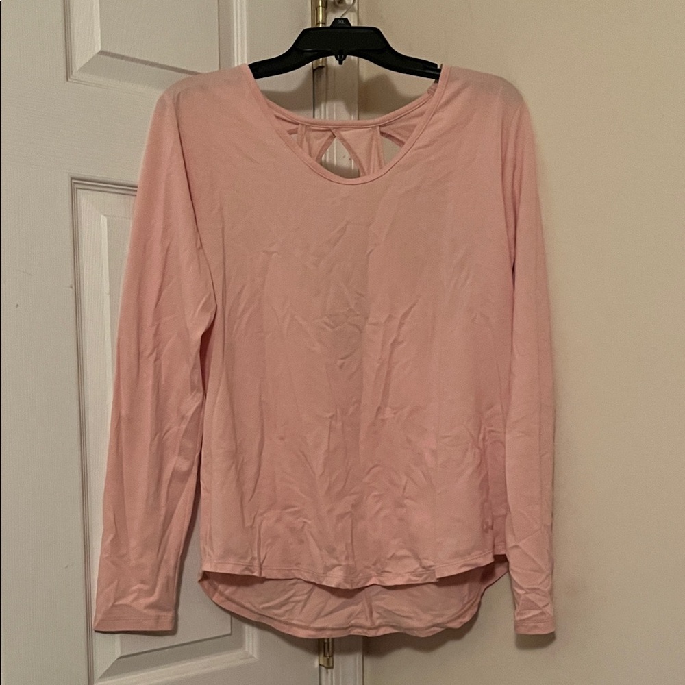 Under Armour Soft Pink Long Sleeve Top with Open back